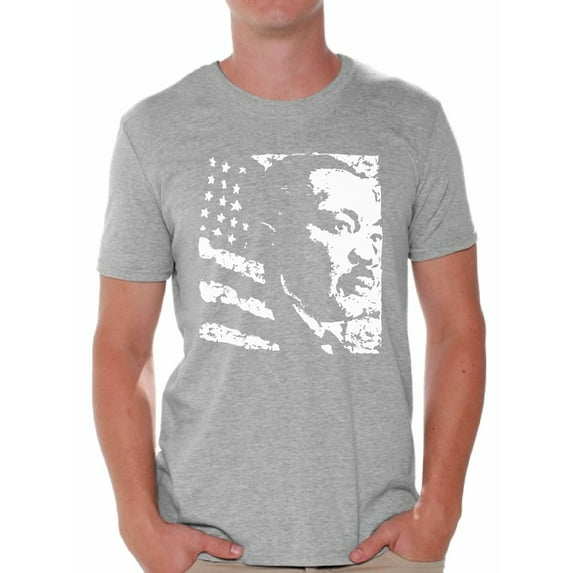 Awkward Styles Men's Martin Luther King Graphic T-shirt Tops USA Flag Shirt