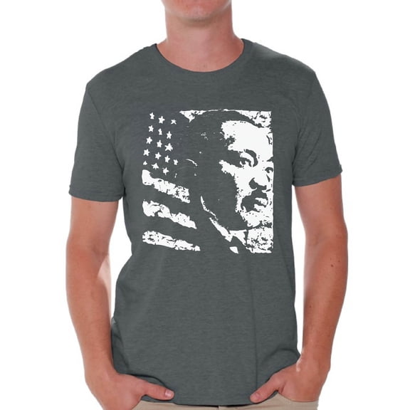 Awkward Styles Men's Martin Luther King Graphic T-shirt Tops USA Flag Shirt