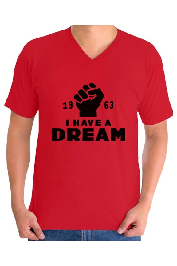 Men's Martin Luther King Graphic V-neck T-shirt Tops I Have a Dream Shirt 1963