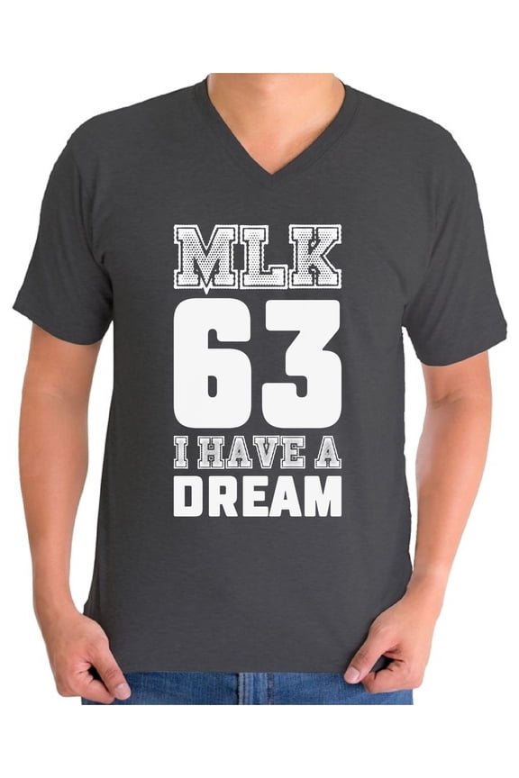 Men's Martin Luther King Graphic V-neck T-shirt Tops I Have a Dream Shirt