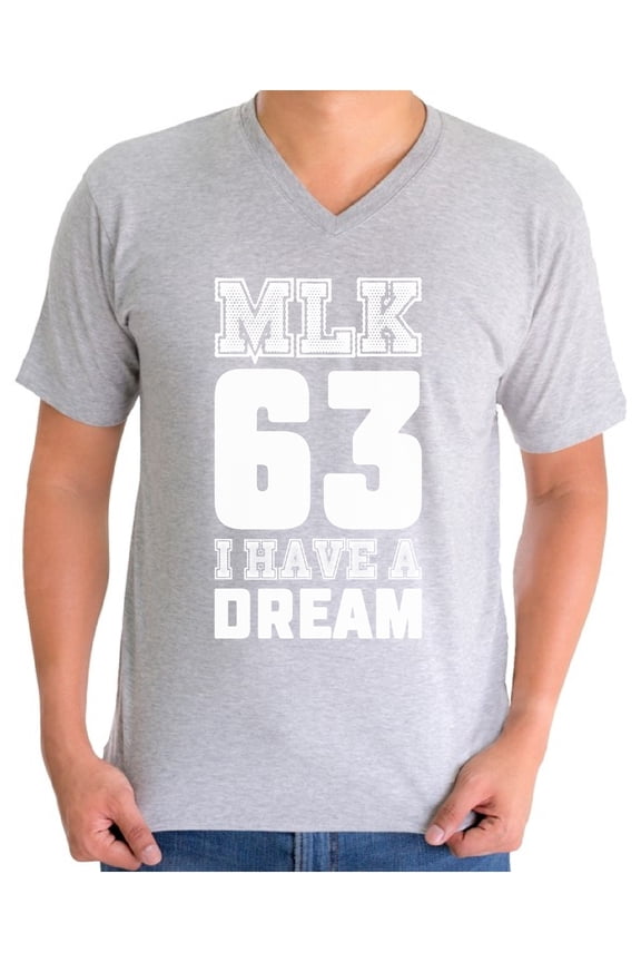 Men's Martin Luther King Graphic V-neck T-shirt Tops I Have a Dream Shirt