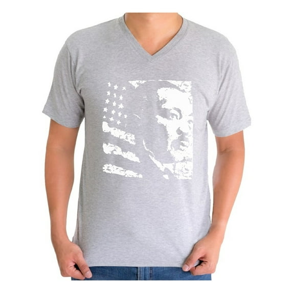 Awkward Styles Men's Martin Luther King Graphic V-neck T-shirt Tops USA Flag Shirt