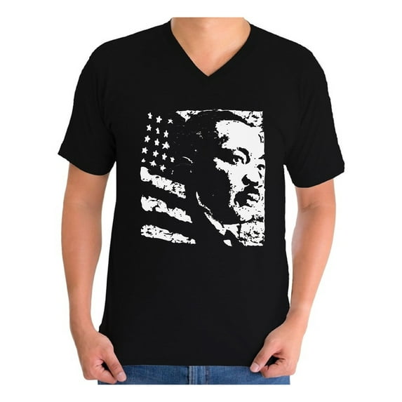 Awkward Styles Men's Martin Luther King Graphic V-neck T-shirt Tops USA Flag Shirt