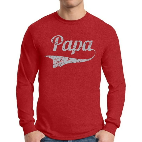 Awkward Styles Men's Papa Graphic Long Sleeve T-shirt Tops Vintage Father`s Day Gift Best Dad Ever Papa Gift