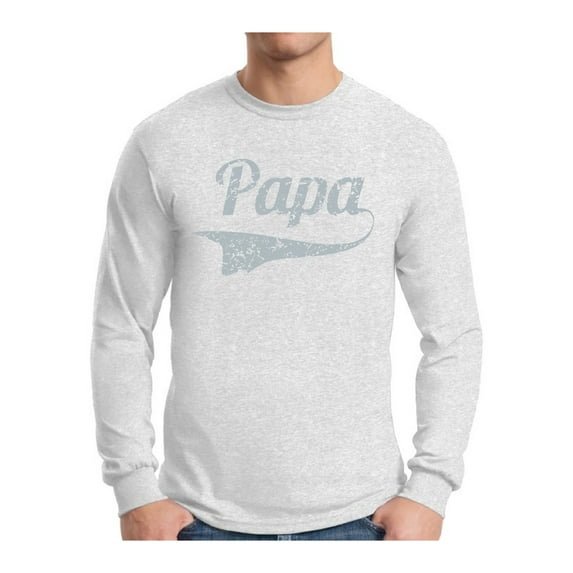 Awkward Styles Men's Papa Graphic Long Sleeve T-shirt Tops Vintage Father`s Day Gift Best Dad Ever Papa Gift