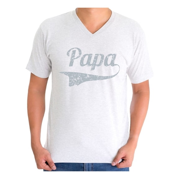 Awkward Styles Men's Papa Graphic V-neck T-shirt Tops Vintage Father`s Day Gift Best Dad Ever Papa Gift