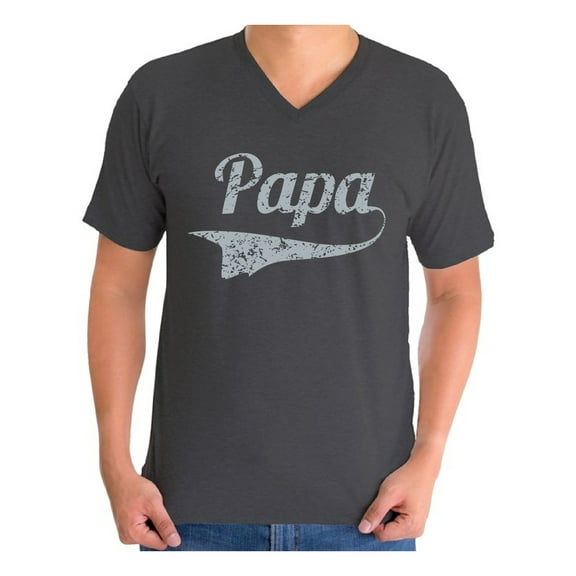 Awkward Styles Men's Papa Graphic V-neck T-shirt Tops Vintage Father`s Day Gift Best Dad Ever Papa Gift