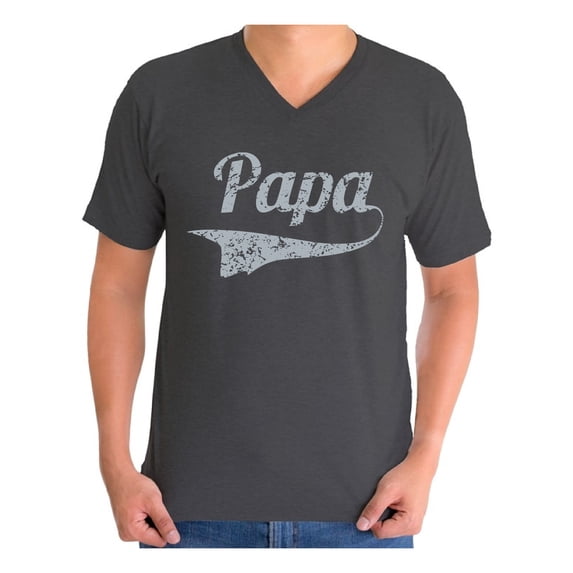 Awkward Styles Men's Papa Graphic V-neck T-shirt Tops Vintage Father`s Day Gift Best Dad Ever Papa Gift