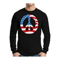 thumbnail image 1 of Awkward Styles Men's Peace Flag Patriotic Graphic Long Sleeve T-shirt Tops American Flag Peace Sign, 1 of 4