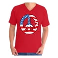 thumbnail image 1 of Awkward Styles Men's Peace Flag Patriotic Graphic V-neck T-shirt Tops American Flag Peace Sign, 1 of 4
