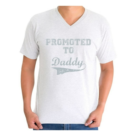 Awkward Styles Men's Promoted to Daddy Cute Graphic V-neck T-shirt Tops New Dad Father's Day Gift Father To Be