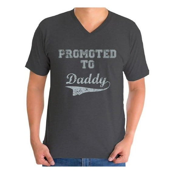 Awkward Styles Men's Promoted to Daddy Cute Graphic V-neck T-shirt Tops New Dad Father's Day Gift Father To Be