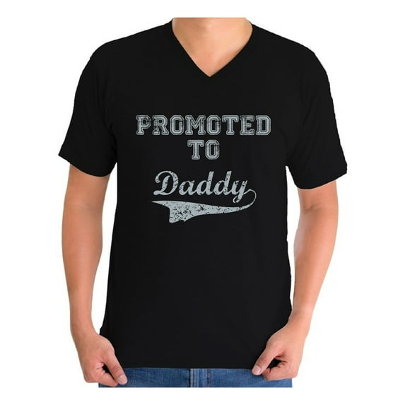Awkward Styles Men's Promoted to Daddy Cute Graphic V-neck T-shirt Tops New Dad Father's Day Gift Father To Be