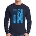 thumbnail image 1 of Awkward Styles Men's Prostate Cancer Awareness Graphic Long Sleeve T-shirt Tops Light Blue Ribbon, 1 of 4