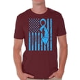 thumbnail image 1 of Awkward Styles Men's Prostate Cancer Awareness Graphic T-shirt Tops Light Blue Ribbon, 1 of 4