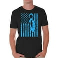 thumbnail image 1 of Awkward Styles Men's Prostate Cancer Awareness Graphic T-shirt Tops Light Blue Ribbon, 1 of 4