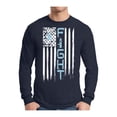 thumbnail image 1 of Awkward Styles Men's Prostate Cancer Distressed American Flag Graphic Long Sleeve T-shirt Tops Fight Blue Ribbon, 1 of 4