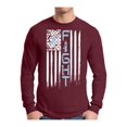 thumbnail image 1 of Awkward Styles Men's Prostate Cancer Distressed American Flag Graphic Long Sleeve T-shirt Tops Fight Blue Ribbon, 1 of 4