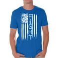 thumbnail image 1 of Awkward Styles Men's Prostate Cancer Distressed American Flag Graphic T-shirt Tops Fight Blue Ribbon, 1 of 4
