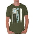 thumbnail image 1 of Awkward Styles Men's Prostate Cancer Distressed American Flag Graphic T-shirt Tops Fight Blue Ribbon, 1 of 4