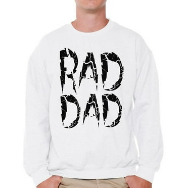 Awkward Styles Men's Rad Dad Father`s Graphic Sweatshirt Tops Black Crackled Coolest Dad Gift for Dad