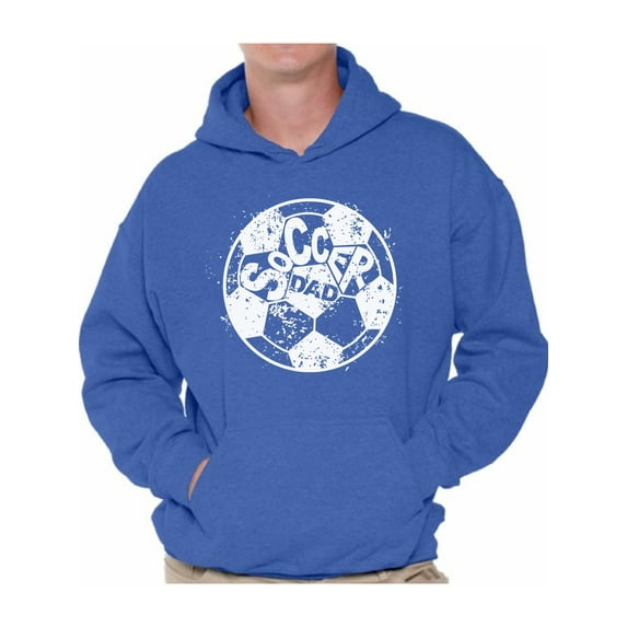 Awkward Styles Men's Soccer Dad Ball Graphic Hoodie Tops White Vintage Father`s Day Best Soccer Player