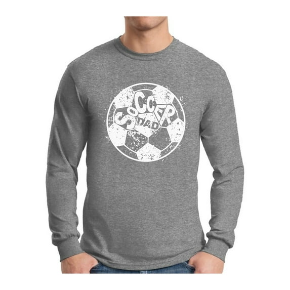 Awkward Styles Men's Soccer Dad Ball Graphic Long Sleeve T-shirt Tops White Vintage Father`s Day Best Soccer Player