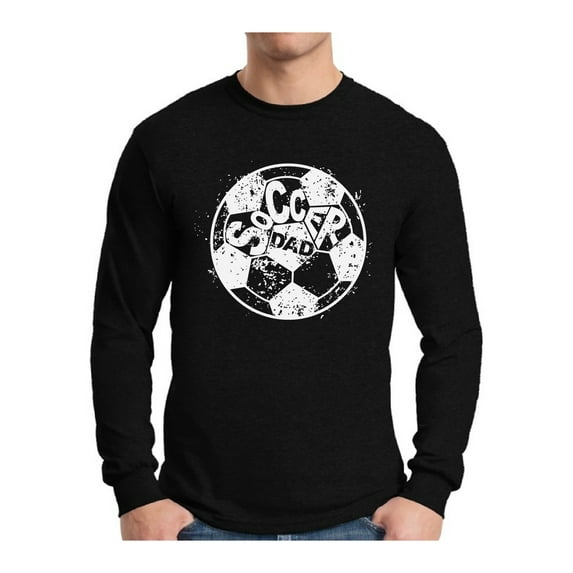 Awkward Styles Men's Soccer Dad Ball Graphic Long Sleeve T-shirt Tops White Vintage Father`s Day Best Soccer Player