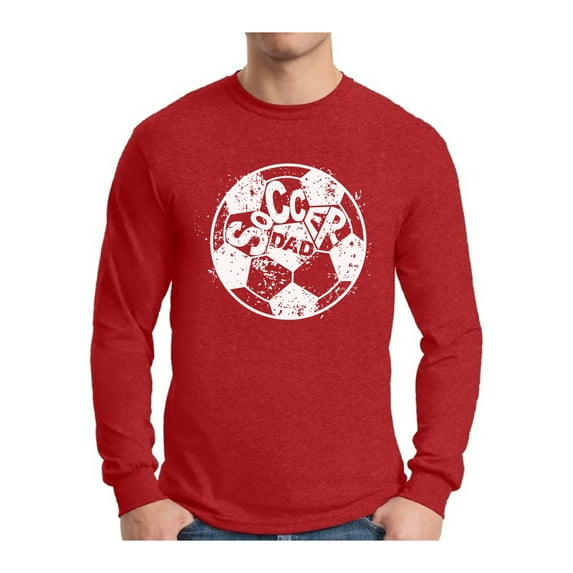 Awkward Styles Men's Soccer Dad Ball Graphic Long Sleeve T-shirt Tops White Vintage Father`s Day Best Soccer Player