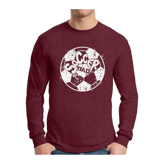 Awkward Styles Men's Soccer Dad Ball Graphic Long Sleeve T-shirt Tops White Vintage Father`s Day Best Soccer Player