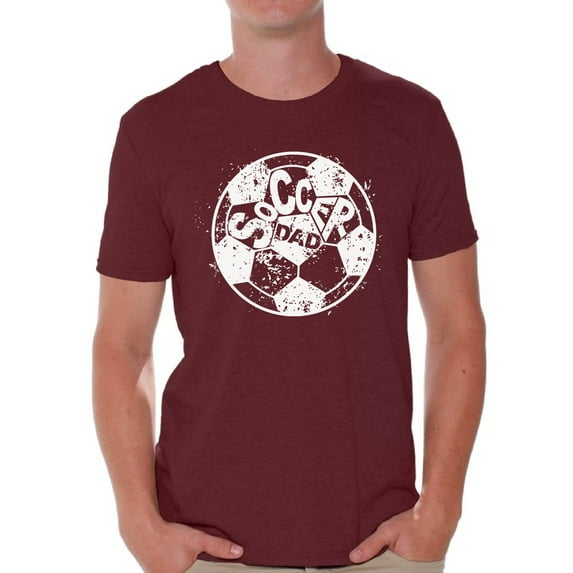Awkward Styles Men's Soccer Dad Ball Graphic T-shirt Tops White Vintage Father`s Day Best Soccer Player