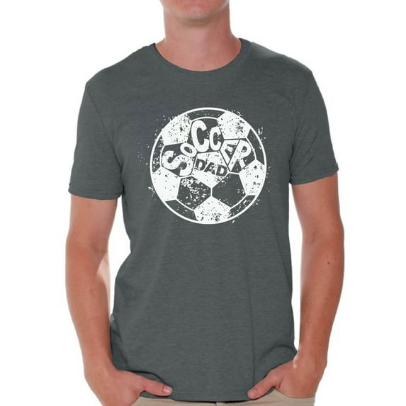 Awkward Styles Men's Soccer Dad Ball Graphic T-shirt Tops White Vintage Father`s Day Best Soccer Player
