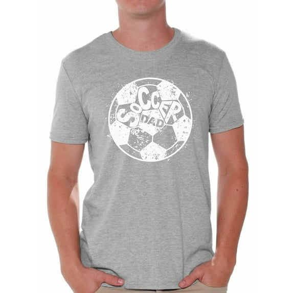 Awkward Styles Men's Soccer Dad Ball Graphic T-shirt Tops White Vintage Father`s Day Best Soccer Player