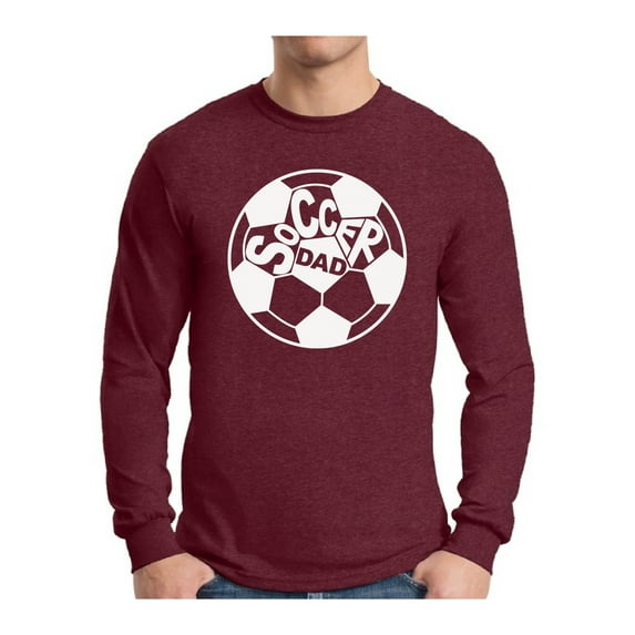 Awkward Styles Men's Soccer Dad Graphic Long Sleeve T-shirt Tops White Sport Lover Gift Father's Day Gift for Dad