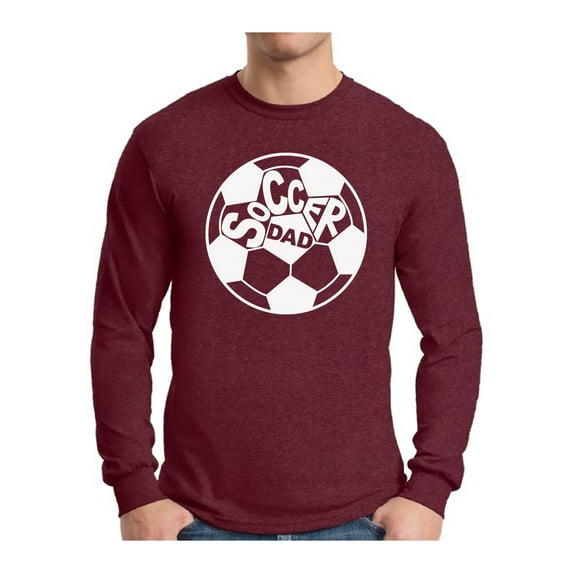 Awkward Styles Men's Soccer Dad Graphic Long Sleeve T-shirt Tops White Sport Lover Gift Father's Day Gift for Dad