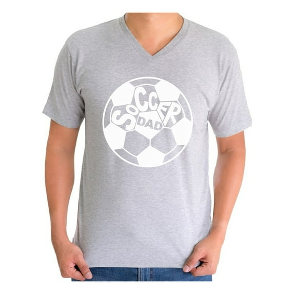 Awkward Styles Men's Soccer Dad Graphic V-neck T-shirt Tops White Sport Lover Gift Father's Day Gift for Dad