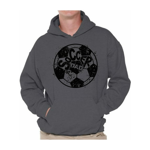 Awkward Styles Men's Soccer Dad Sporty Graphic Hoodie Tops Vintage Black Daddy Father`s Day Gift Idea