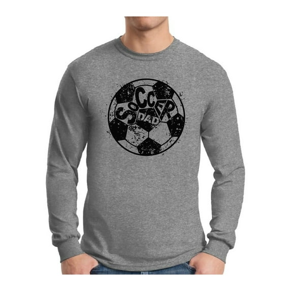 Awkward Styles Men's Soccer Dad Sporty Graphic Long Sleeve T-shirt Tops Vintage Black Daddy Father`s Day Gift Idea