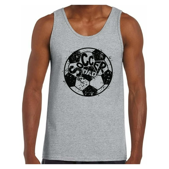 Awkward Styles Men's Soccer Dad Sporty Graphic Tank Tops Vintage Black Daddy Father`s Day Gift Idea