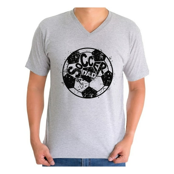 Awkward Styles Men's Soccer Dad Sporty Graphic V-neck T-shirt Tops Vintage Black Daddy Father`s Day Gift Idea