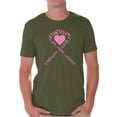thumbnail image 1 of Awkward Styles Men's Survive Heart Graphic T-shirt Tops Pink Ribbon Cancer Awareness Hope Love Life, 1 of 4