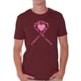 thumbnail image 1 of Awkward Styles Men's Survive Heart Graphic T-shirt Tops Pink Ribbon Cancer Awareness Hope Love Life, 1 of 4
