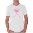 thumbnail image 1 of Awkward Styles Men's Survive Heart Graphic T-shirt Tops Pink Ribbon Cancer Awareness Hope Love Life, 1 of 4