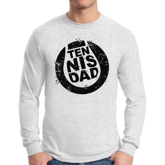 Awkward Styles Men's Tennis Dad Graphic Long Sleeve T-shirt Tops Black Tennis Sport Lover Father's Day Gift for Dad
