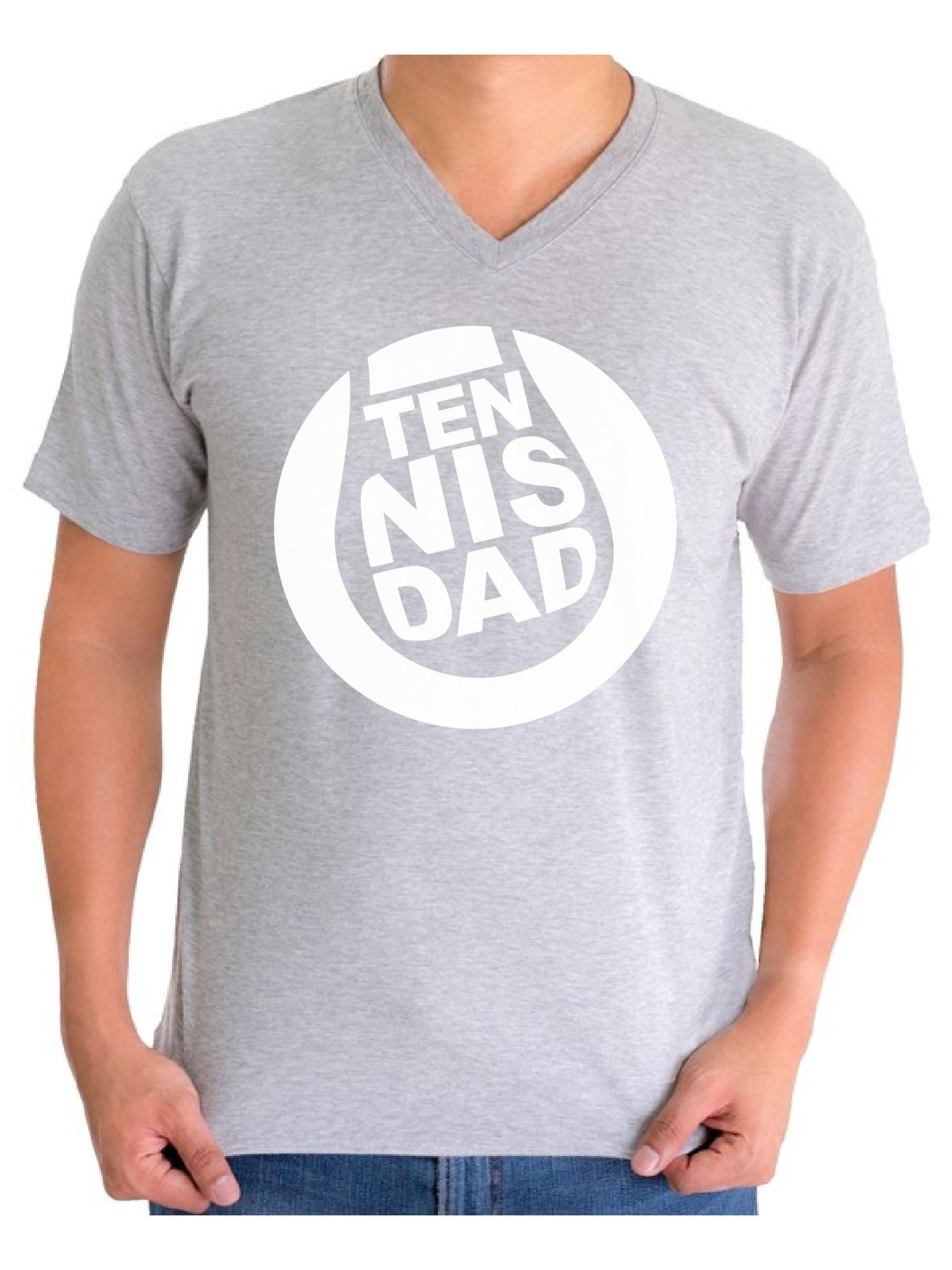 Awkward Styles Men's Tennis Dad Graphic V-neck T-shirt Tops Father`s Day Gift Daddy Tennis Player Gift - image 1 of 4