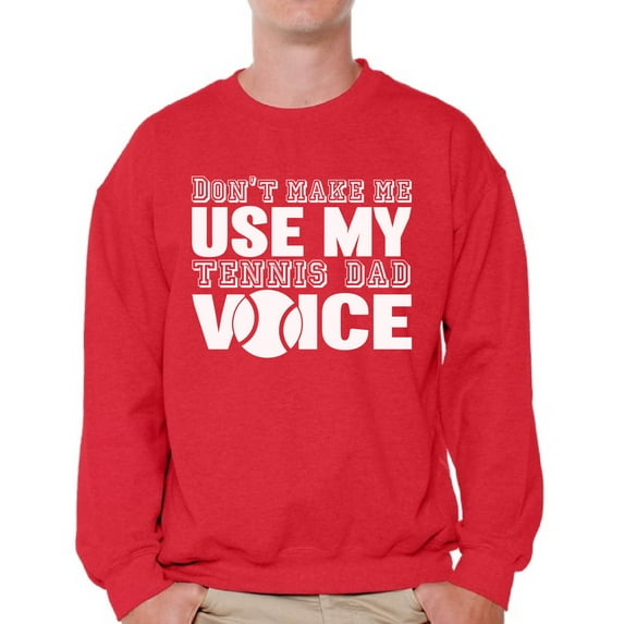 Awkward Styles Men's Tennis Dad Voice Graphic Sweatshirt Tops Sport Dad Tennis Player Father's Day Gift