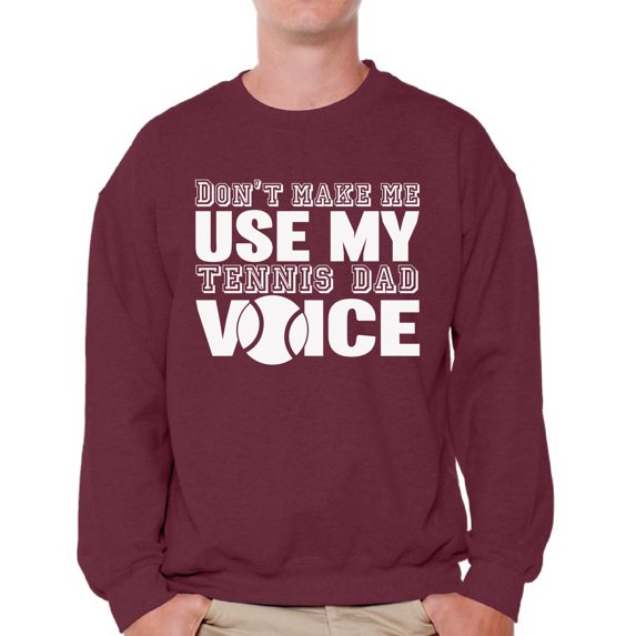 Awkward Styles Men's Tennis Dad Voice Graphic Sweatshirt Tops Sport Dad Tennis Player Father's Day Gift
