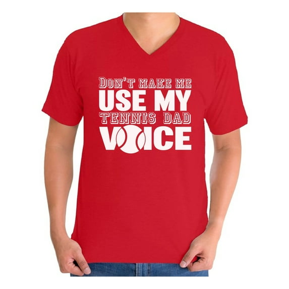 Awkward Styles Men's Tennis Dad Voice Graphic V-neck T-shirt Tops Sport Dad Tennis Player Father's Day Gift