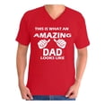 thumbnail image 1 of Awkward Styles Men's This is What An Amazing Dad Looks Like Graphic V-neck T-shirt Tops Cool Gift for Dad, 1 of 4