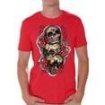 thumbnail image 1 of Awkward Styles Men's Three Sugar Skulls and Roses Graphic T-shirt Tops Day of the Dead, 1 of 4